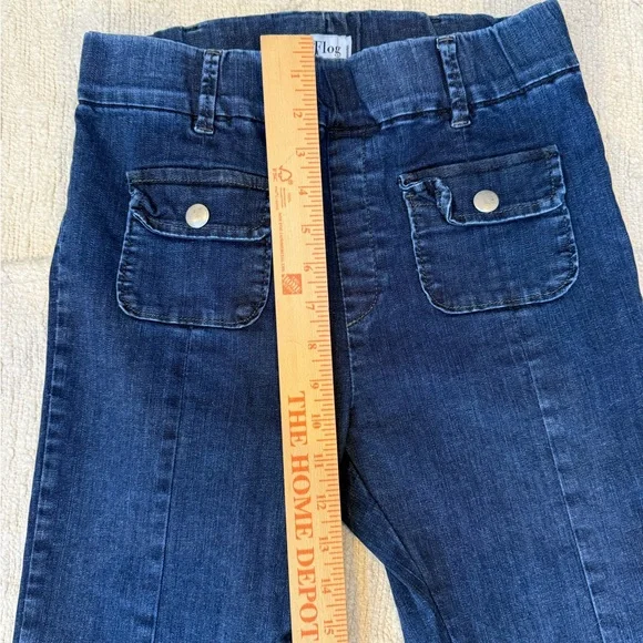 $218 Bevy Flog Adele Flared Hem Denim Jeans Size 27 Waist - Picture 4 of 11